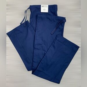 UNIFORM ADVANTAGE Drawstring Scrub Pants Navy WideLeg Pockets‎ (Bundle of TWO) S